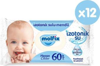 Molfix Izotonik Sulu Mendil Hassas Ciltler 60x12 - 720 Adet