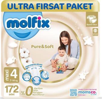 Molfix Pure & Soft Bebek Bezi 4 Beden Maxi 172 Adet