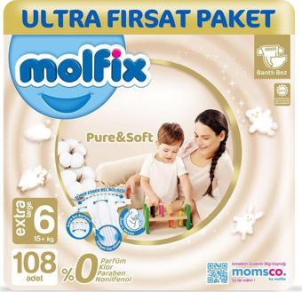 Molfix Pure & Soft Bebek Bezi 6 Beden Extra Large 108 Adet