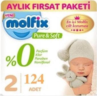 Molfix Pure&soft Bebek Bezi Mini No:2 3-6 Kg 124 Adet