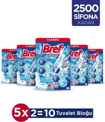 Bref WC Power Aktiv Duopack Katı Tuvalet Bloğu Okyanus 5 x 2'li Paket