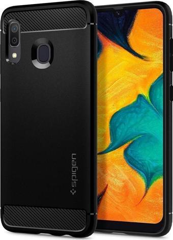 Spigen Galaxy A30 ile Uyumlu Kılıf ,Spigen Rugged Armor Matte Black