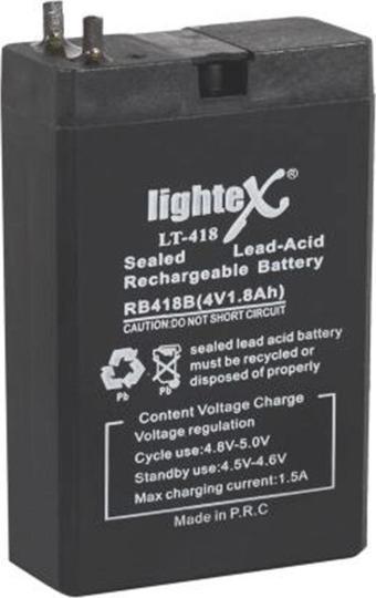 Lightex Akü 4V 1.8Ah Işıldak Fener 7.5 x 5 x 2 cm