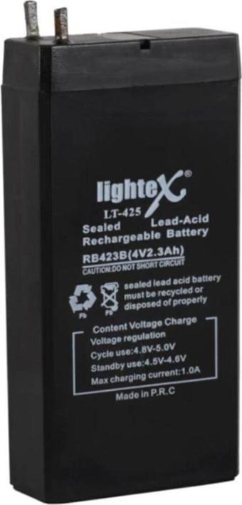 Lightex Lt-425 4V 2.3 Ah Bakımsız Işıldak Aküsü