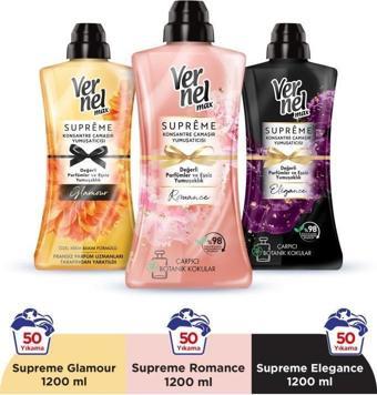 Vernel Max Konsantre Yumusatıcı 3 x 1200 ml (150 Yıkama) Supreme Romance + Glamour + Elegance