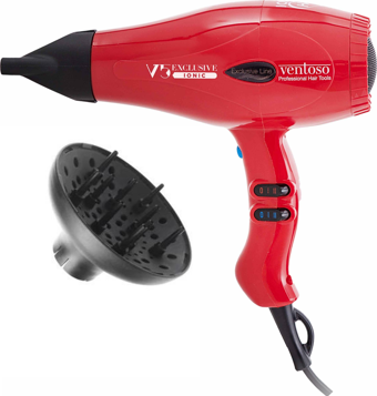 Ventoso V5 Exclusive İyonik 2500 W Profesyonel Fön Makinesi Rosso Vigolu