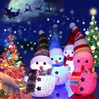 Kuzey Led Işıklı Kardan Adam Yılbaşı Ağacı Süsleri Renk Değiştiren Kardan Adam Led Light Colors Snowman