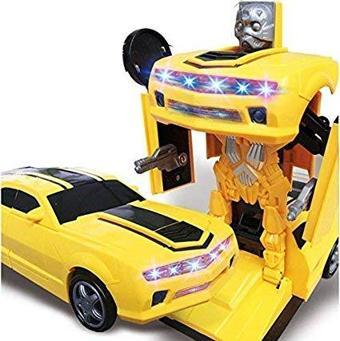 2 in 1 Bumblebee Robota Dönüşen Pilli Işıklı Sesli Camaro Araba