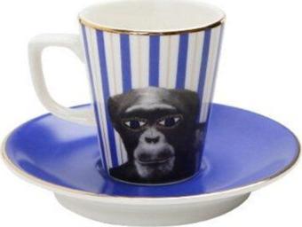 Porland Wild Life Monkey Tabaklı Kahve Fincanı 75cc