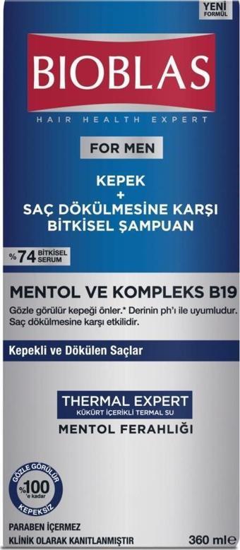 Bioblas Şampuan 360ml Men Kepek+Saç Dökülmesine Karşı