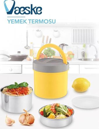 Vaeske Paslanmaz Çelik Kolay Taşınabilir Yemek Termosu 1.2Lt