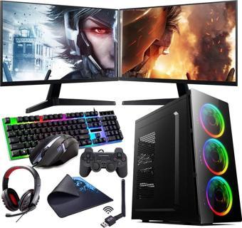 I3 10100F 16GB 240SSD 1TB HDD 4GB GTX1050TI Çift 24" Monitörlü (Gaming SET)