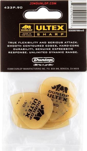 Jim Dunlop 433P.90 Ultex Sharp 6 lı Paket Pena (0.90 mm)