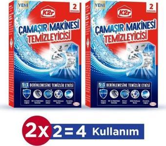 K2R Çamaşır Makinesi Temizleyicisi 2'li Set (4 Kullanımlık)