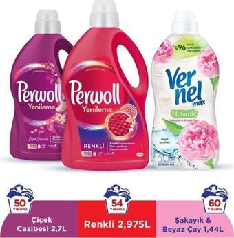 Perwoll Sıvı Çamaşır Deterjanı  Renkli+Çiçek Cazibesi+Vernel Max 1440ml Şakayık