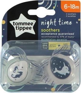 Tommee Tippee Night Time Soothers 6-18 Ay Şeffaf