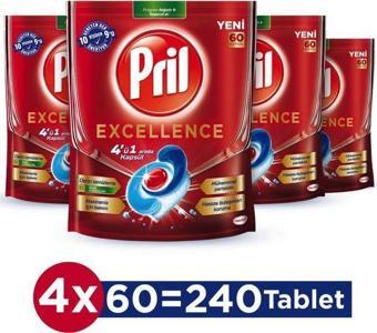 Pril Excellence 4 ü 1 Arada 240 Kapsül ( 4 x 60 li Paket)