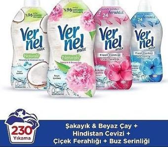 Vernel Max Konsantre Çamaşır Yumuşatıcısı 2x1440ml Şakayık+H.Cevizi+ 2x1320ml Çiçek Ferahlığı+Buz Serinliği