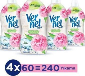 Vernel Max Konsantre Çamaşır Yumuşatıcısı 4 X 1440ml (240 Yıkama) Şakayık