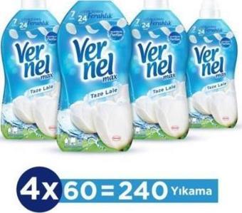 Vernel Max Konsantre Çamaşır Yumuşatıcısı 4 x 1440ml (240 Yıkama) Taze Lale