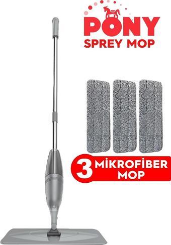 PONY SPREY MOP 3 MİKROFİBER MOP SET GRİ