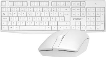 Km-7500 Beyaz Kablosuz Q Multimedia Klavye + Mouse Set