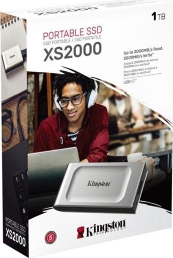 1Tb Xs2000 Mini Usb 3.2 Gen 2.2 Type C Gri Taşınabilir Ssd Harddisk