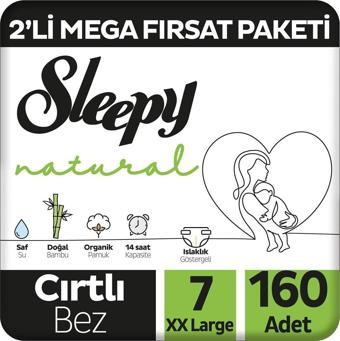 Sleepy Natural Bebek Bezi 7 Numara Xxlarge 160 Adet