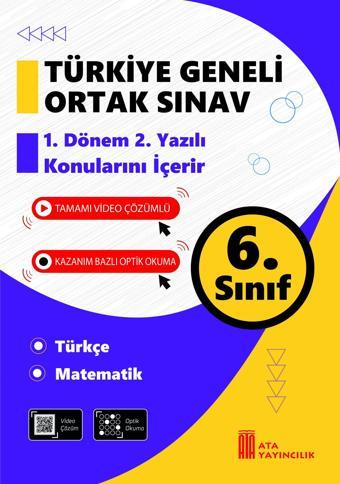 6. Sınıf 1. Dönem 2. Yazılı Ortak Sınavları - Ata Yayıncılık