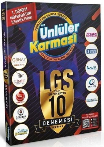 Ünlüler Karması 8. Sınıf LGS 1. Dönem Ünlüler Karması 10 Deneme - Ünlüler Karması Yayınları