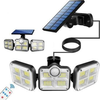 Kumandalı Solar Güneş Enerjili 122 Ledli Hareket Sensörlü Bahçe Aydınlatma