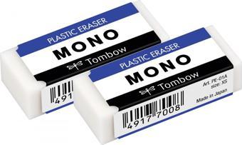 Tombow MONO 17x11x43mm 2 Adet Beyaz Silgi Paketli