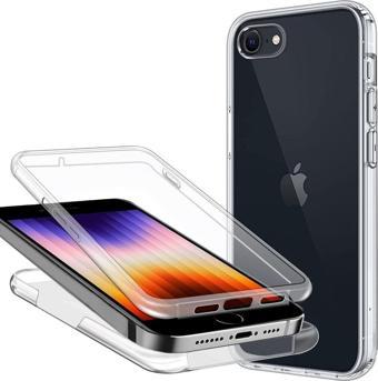 Teknomoda Apple Iphone Se 3 2022 360 Derece Kılıf Şeffaf Silikon Ön Arka