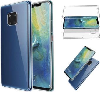 Teknomoda Huawei Mate 20 Pro 360 Derece Kılıf Silikon Şeffaf Ön Arka