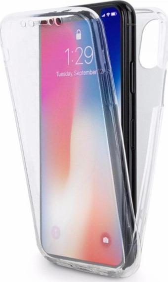 Teknomoda Iphone X 360 Uyumlu  Kılıf Silikon Şeffaf Ön Arka