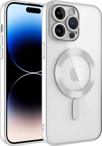 Teknomoda Apple iPhone 15 PRO MAX Kılıf Kamera Lens Korumalı Renkli Magsafe Şeffaf Silikon