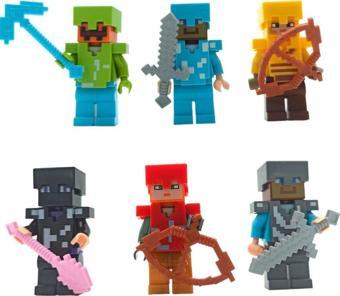 Pop Şeker Büyük Maceralar Küçük Figürlerde: 5 Cm. Boyunda Legolarla Uyumlu 6'Lı Minecraft Figür Seti