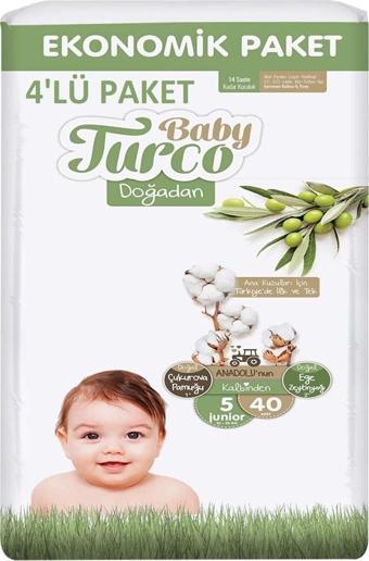 Baby Turco Bebek Bezi Ekonomik Paket 160'Li (5 Numara)