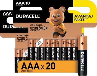 Duracell Alkalin AAA 20'li İnce Kalem Pil