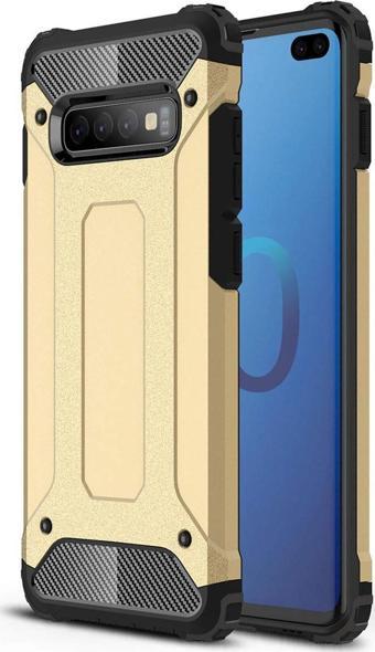 Microsonic Samsung Galaxy S10 Plus Kılıf Rugged Armor Gold