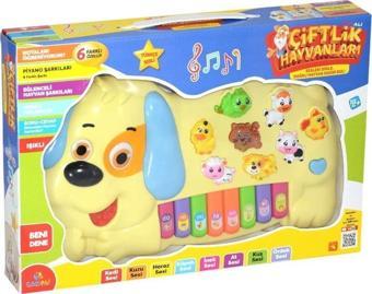 Can Ali Toys Türkçe Sesli Eğitici Köpek Figürlü Çiftlik Hayvanları Müzikli Piyano CNL-2223