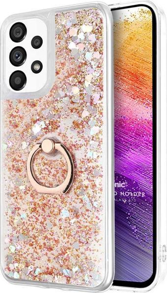 Microsonic Samsung Galaxy A73 5G Kılıf Glitter Liquid Holder Gold