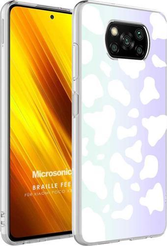 Microsonic Xiaomi Poco X3 Pro Braille Feel Desenli Kılıf Cow