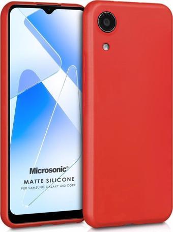 Microsonic Matte Silicone Samsung Galaxy A03 Core Kılıf Kırmızı