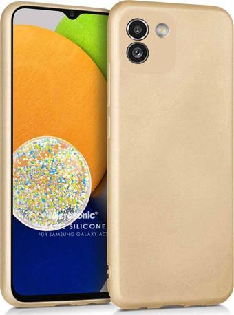 Microsonic Matte Silicone Samsung Galaxy A03 Kılıf Gold