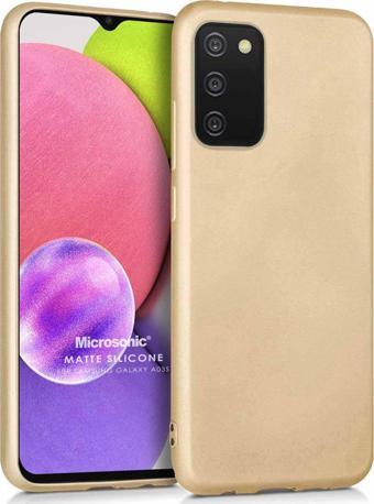 Microsonic Matte Silicone Samsung Galaxy A03s Kılıf Gold