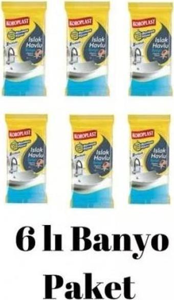 Koroplast Islak Havlu Banyo Okyanus Kokulu 6 Paket Xtra Büyük 30 Adet 20X30 Cm