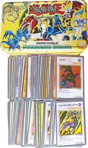 Pop Şeker Yu-Gi- Oh Metal Kutulu Oyun Kartları 100 Adet