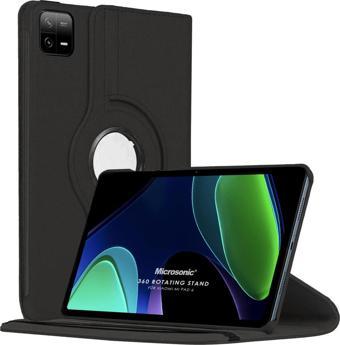 Microsonic Xiaomi Pad 6 Kılıf 360 Rotating Stand Deri Siyah