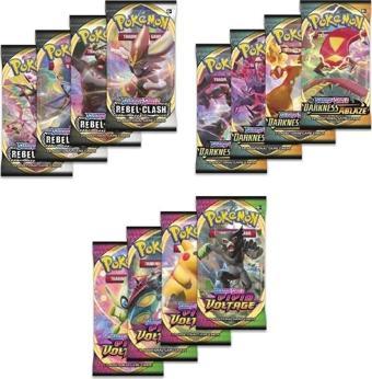 Abetto Market Pokemon 3 Set Bir Arada Toplam 12 Paket Pokemon Kart